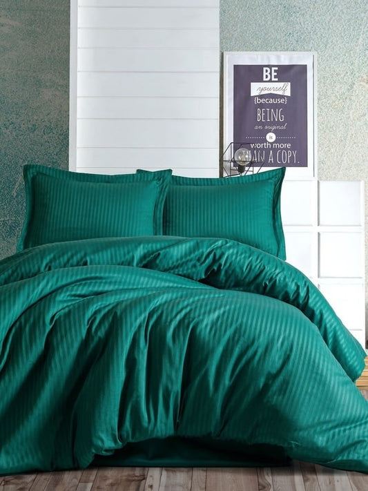 Cotton Box ELEGANT STRIPE Petrol Bedding Set