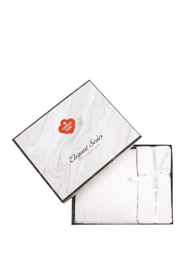 Cotton Box ELEGANT STRIPE White Bedding Set