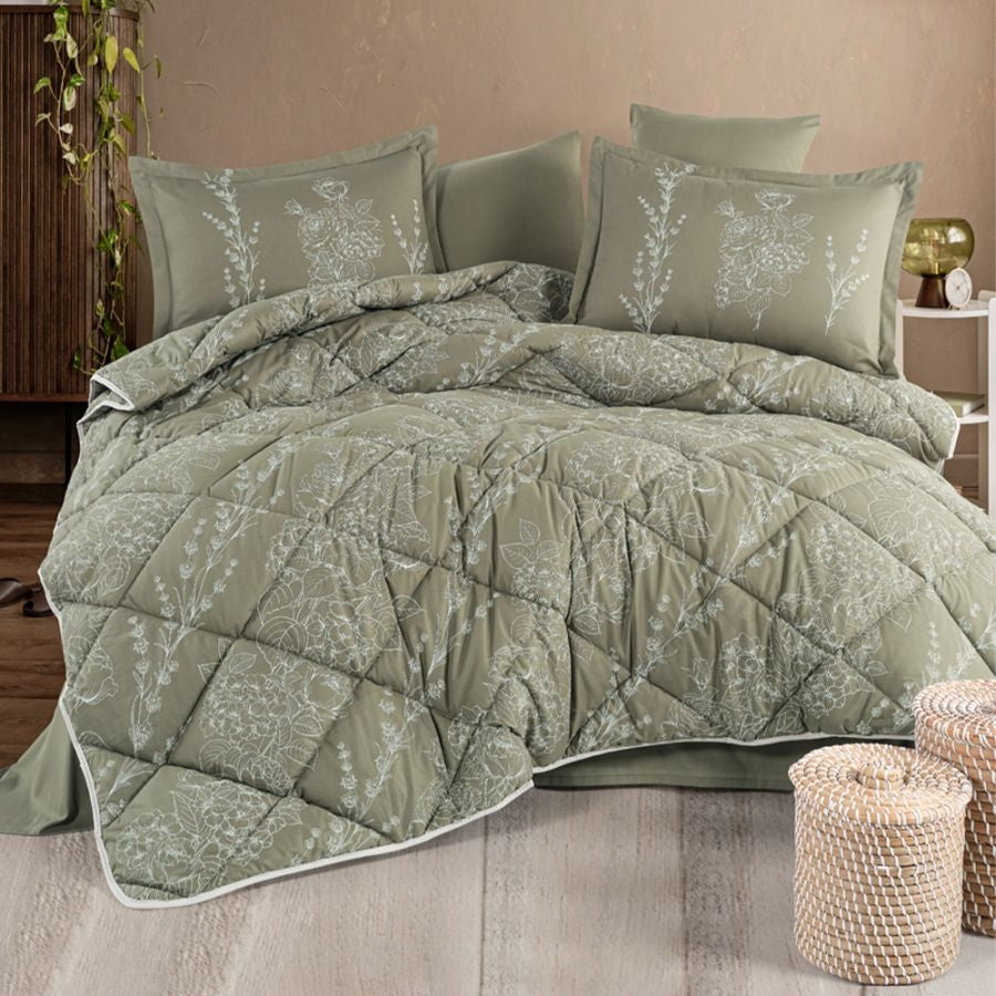 Clasy Vinya V1 Green Double Ranforce Duvet Set