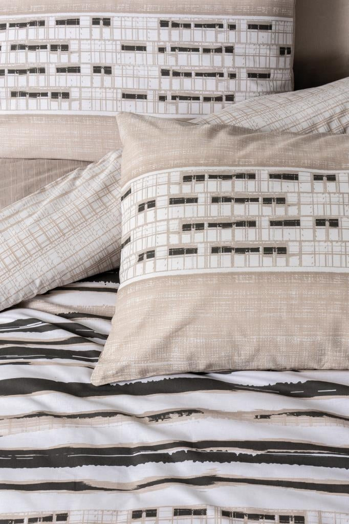 Cotton Box Line Perry Bej Bedding Set