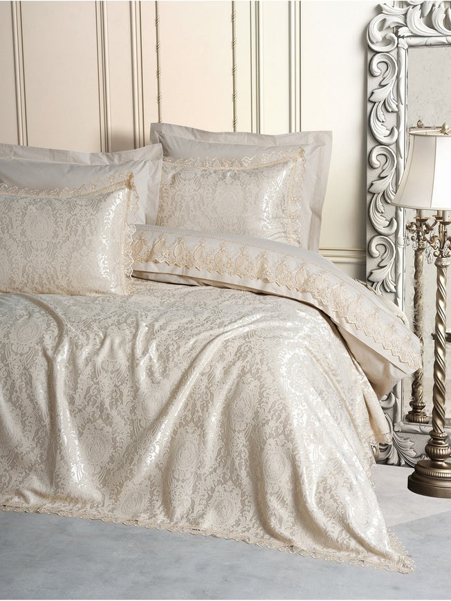 Chi Chi Double Pique Duvet Cover Set Silva Cappuccino
