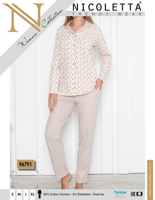 NICOLETTE Women’s Cotton Pajama Set
