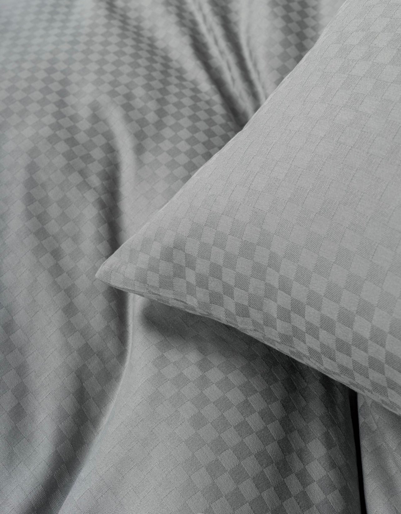 Cotton Box PLAID Gri Bedding set