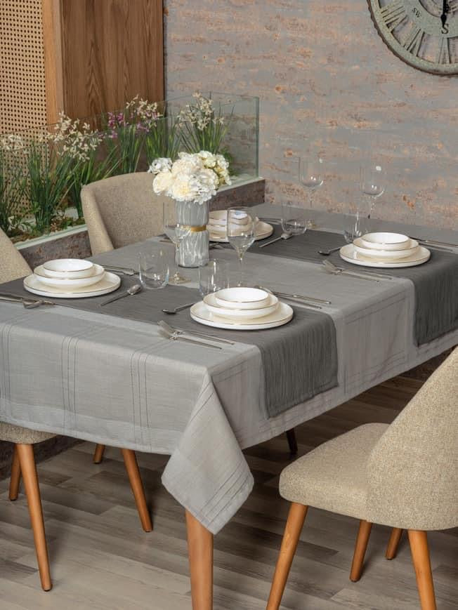 Cotton Box ANTIQUE Tablecloth – Jasmine Gri(155x160 cm)