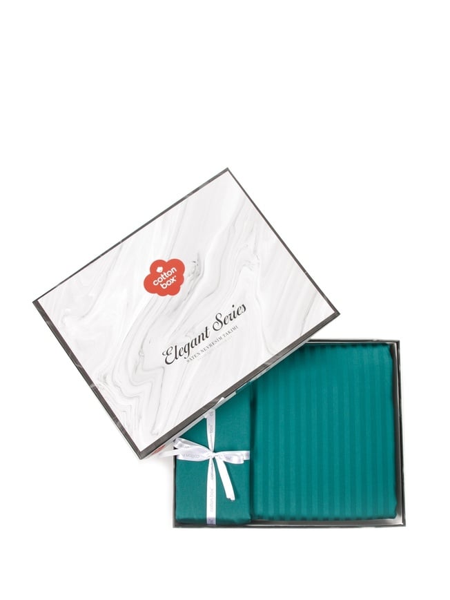 Cotton Box ELEGANT STRIPE Petrol Bedding Set