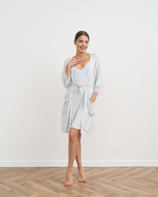 NICOLETTE Women’s Viscose Nightdress & Robe Set