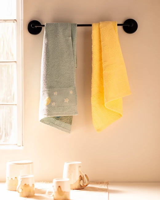 Madame Coco Citron Kitchen Towel Set -Light turquoise/Yellow