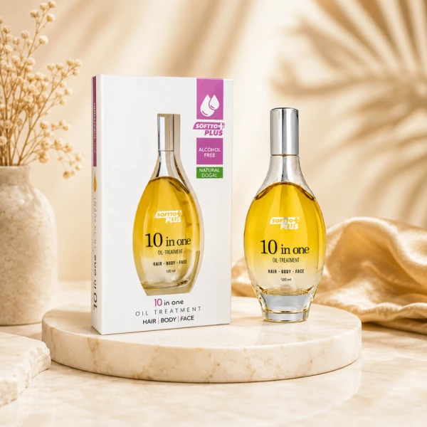 Softto Plus 10-in-1 õlihooldus – juustele, näole ja kehale, 120 ml
