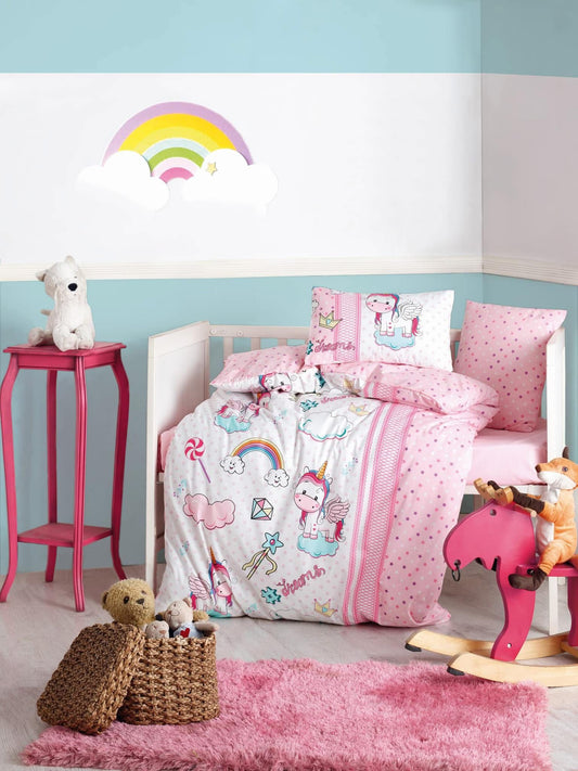 Cotton Box Unicorn Pembe Children’s Bed Linen Set