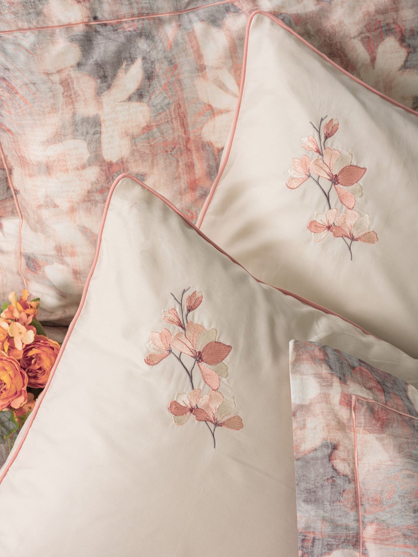 Cotton Box Elite Saten Layana Pembe Bedding Set