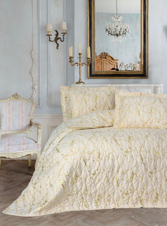 Cotton Box Destello Krem Velvet Bedspread