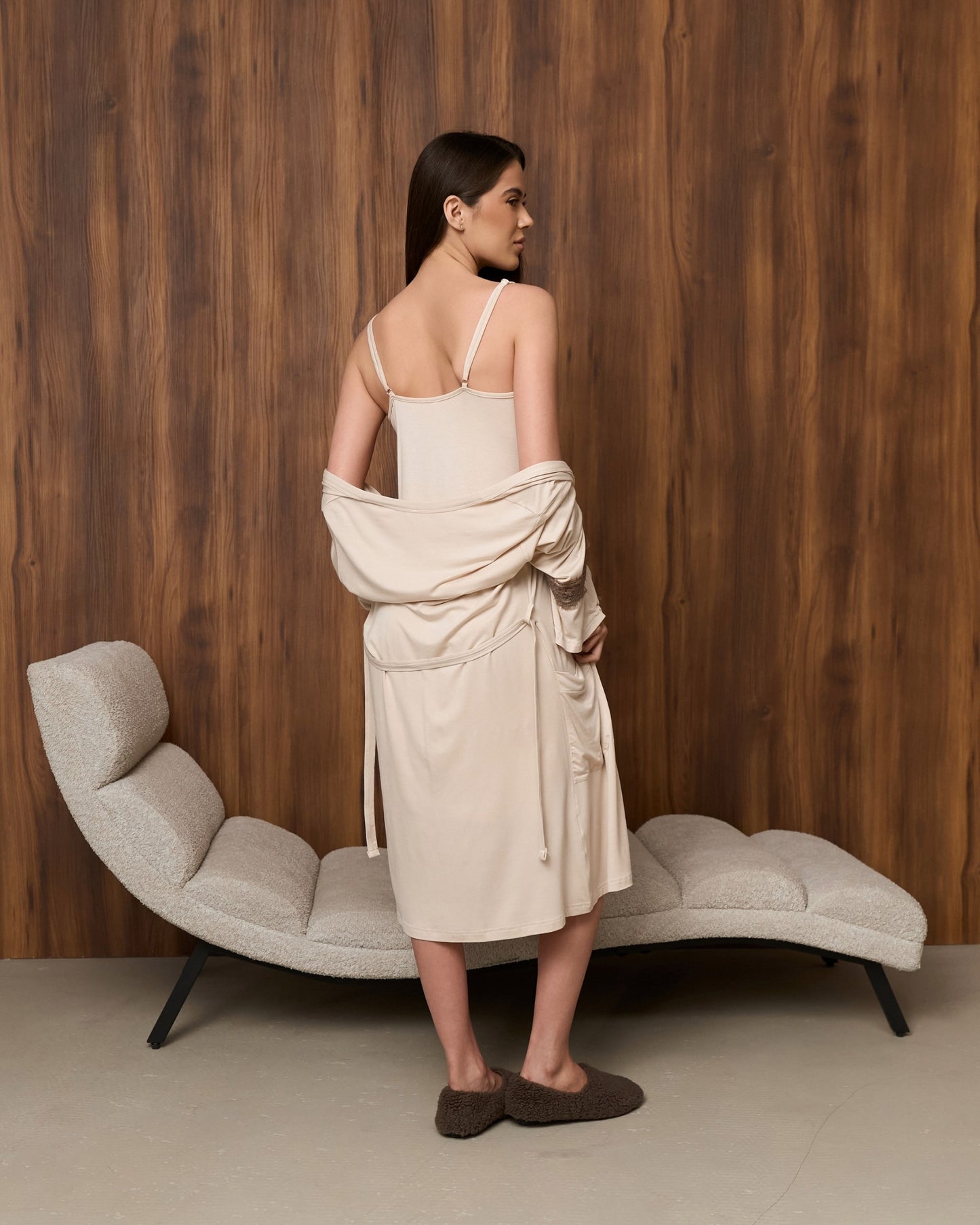 NICOLETTE Naiste viskoosist öösärk ja hommikumantel, komplekt