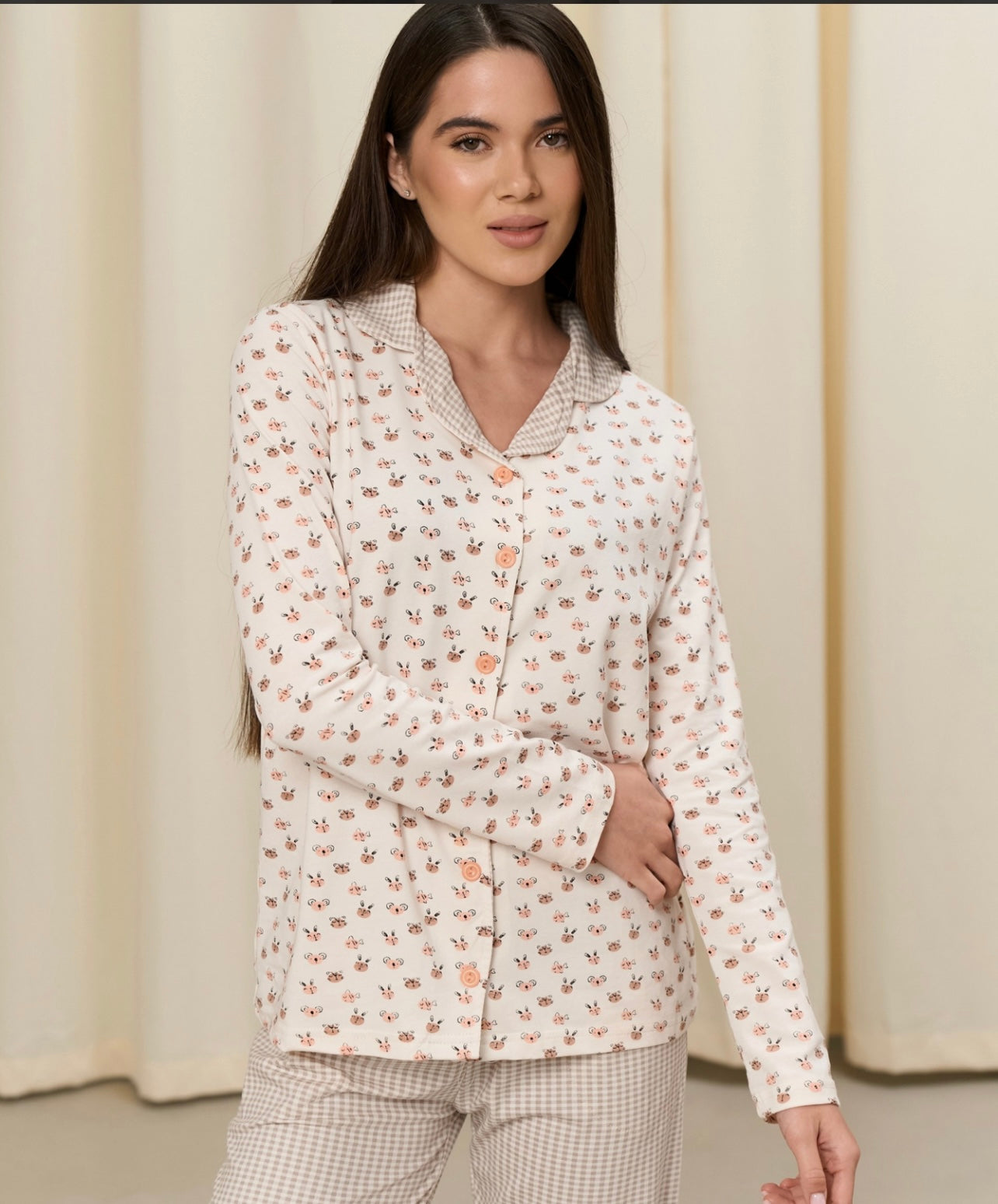 NICOLETTE Naiste puuvillane pidžaamakomplekt