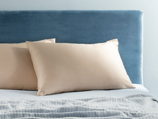 MADAME COCO Ciel 100% Cotton Satin Pillowcase Set of 2 – Beige
