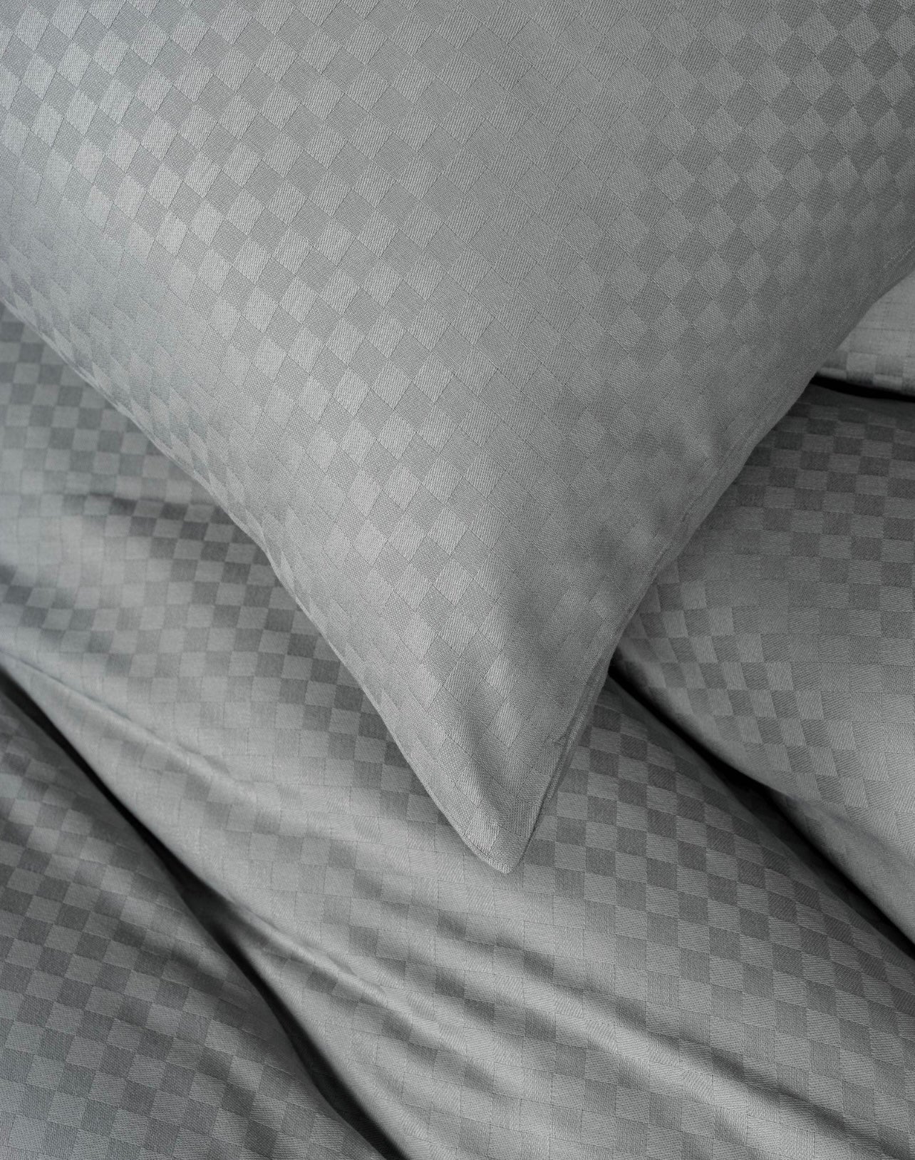 Cotton Box PLAID Gri Bedding set