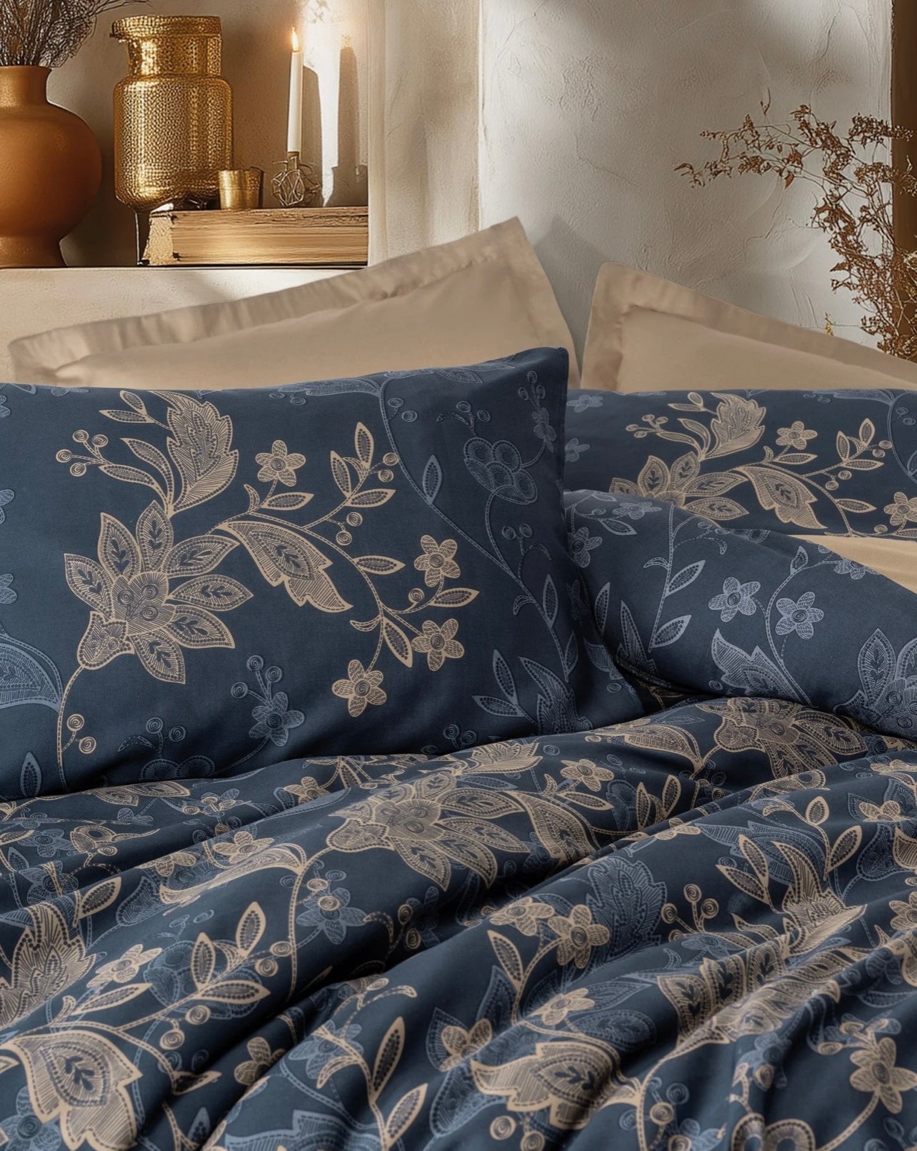 Комплект постельного белья Cotton Box Baskili Saten Noctello Bej Bedding Set