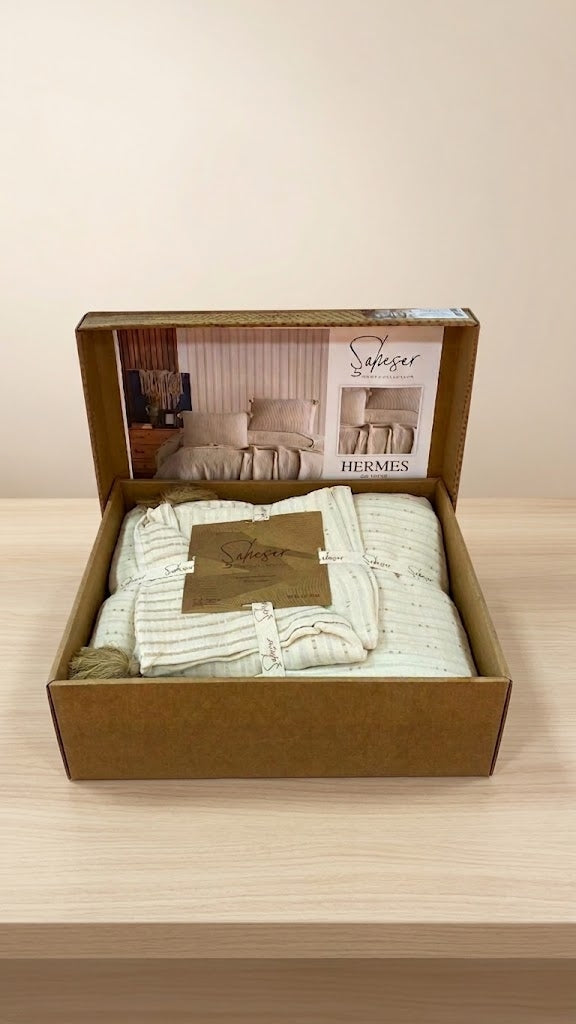 Şaheser Home Collection Hermes Beige Double Bedspread