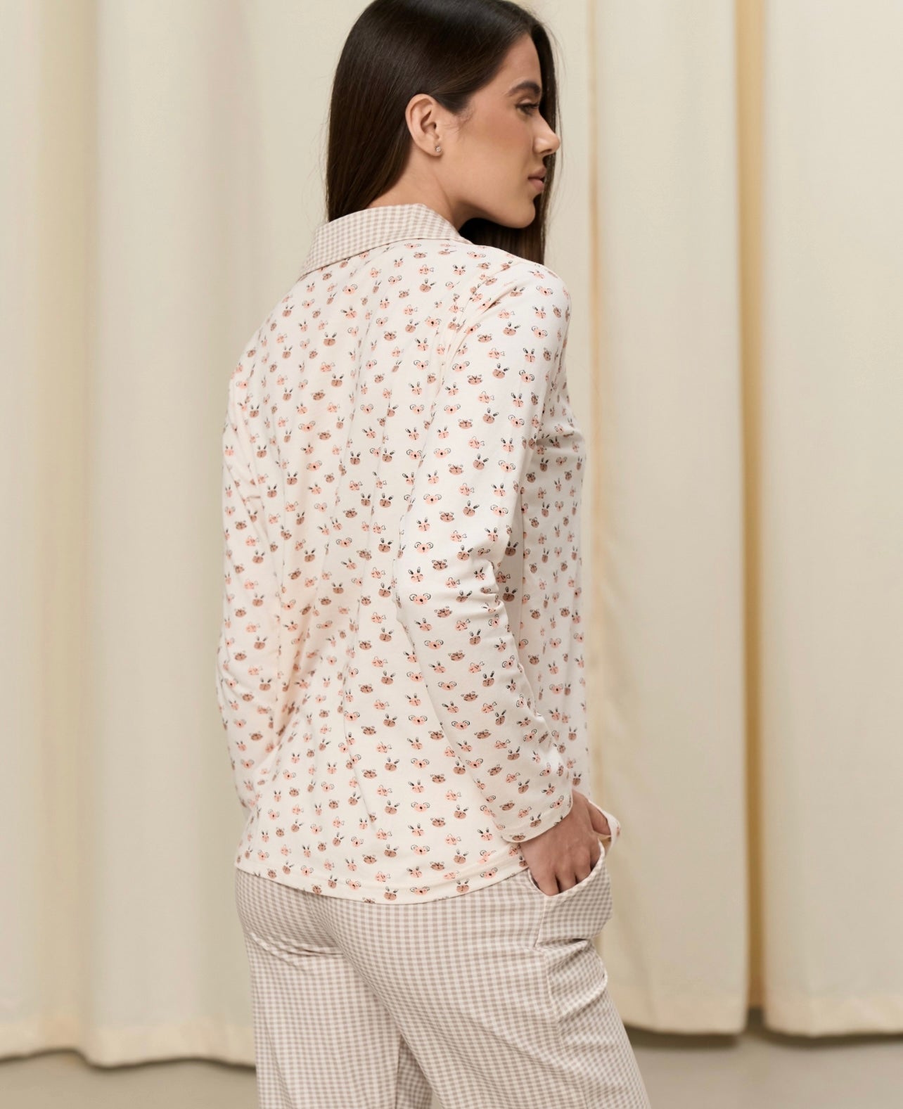 NICOLETTE Naiste puuvillane pidžaamakomplekt