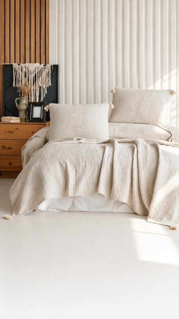 Şaheser Home Collection Hermes Beige Double Bedspread