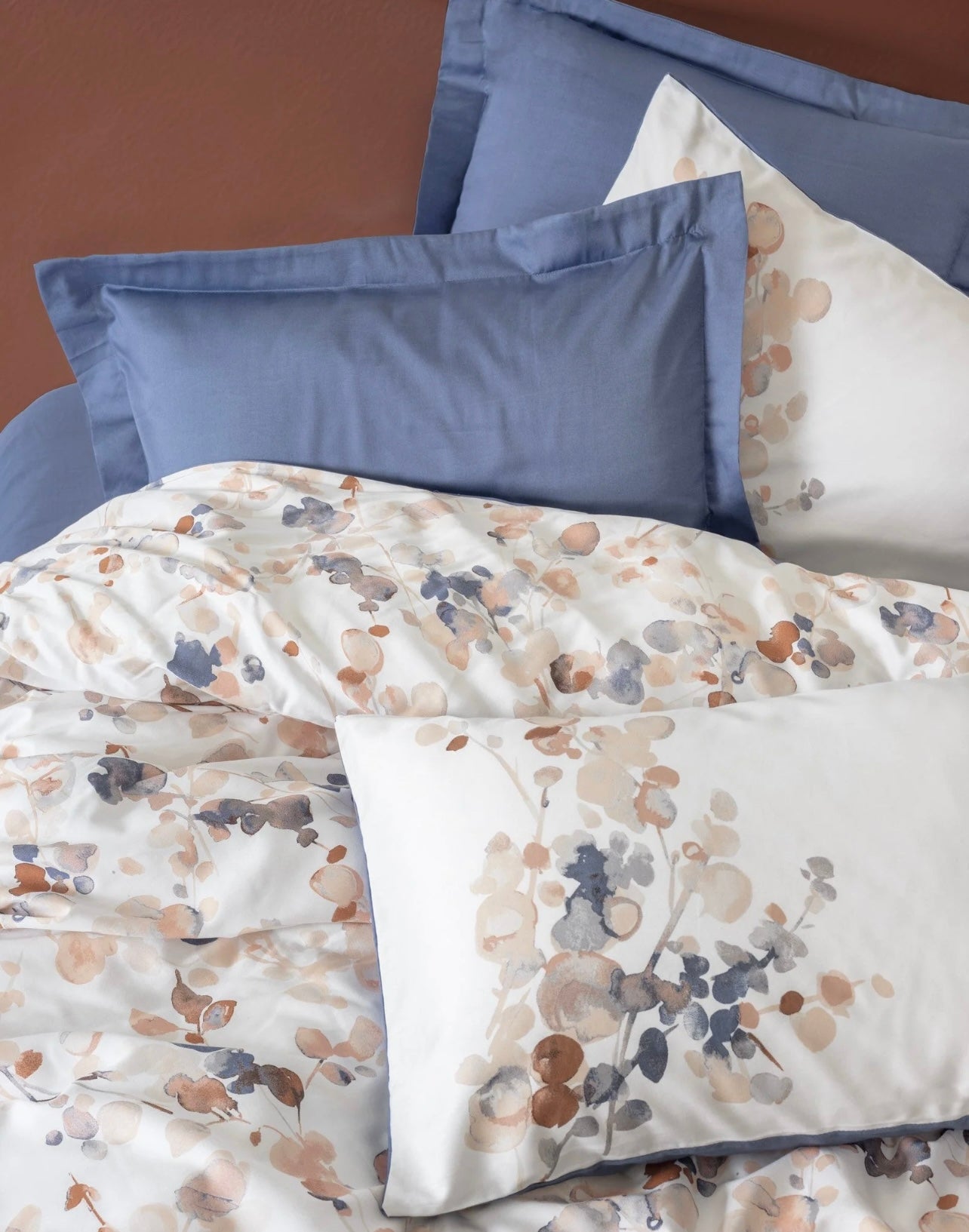 Cotton Box Printed Saten Nebulae Indigo Bedding Set