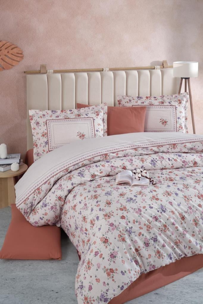 Clasy Visam V1 Ranforce Double Bedding Set – Terracotta