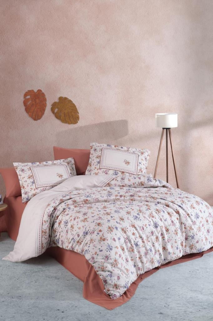Clasy Visam V1 Ranforce Double Bedding Set – Terracotta