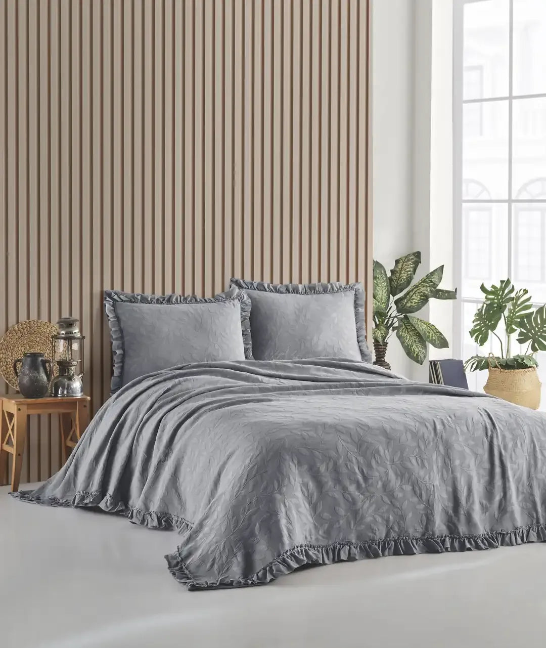 Şaheser Home Collection Double Bedspread İlda Grey