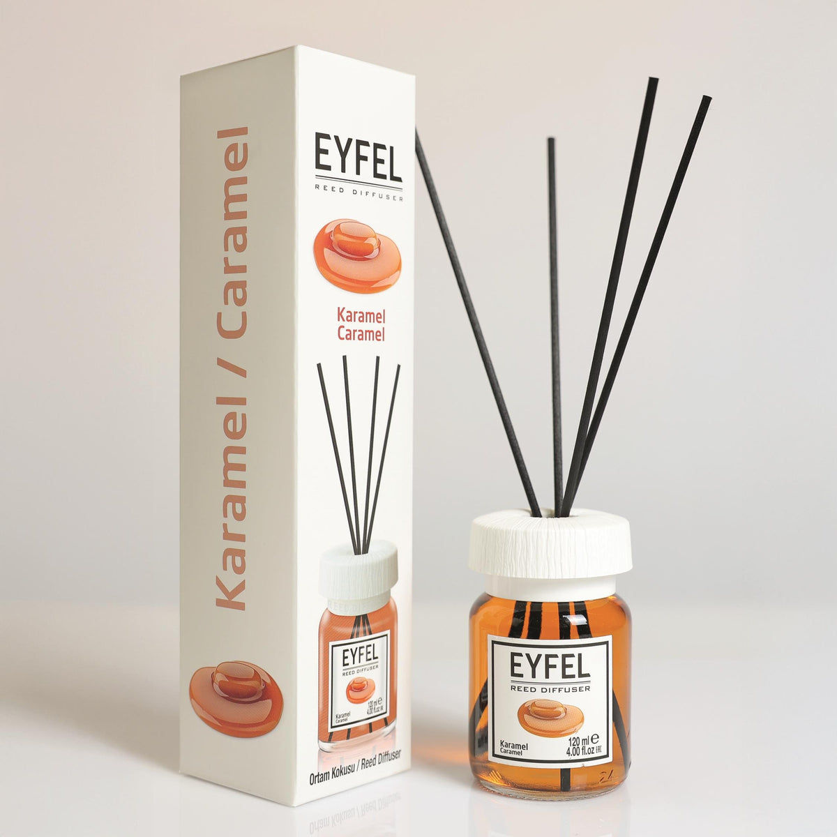 Eyfel Perfume Reed Diffuser – Caramel, 120 ml