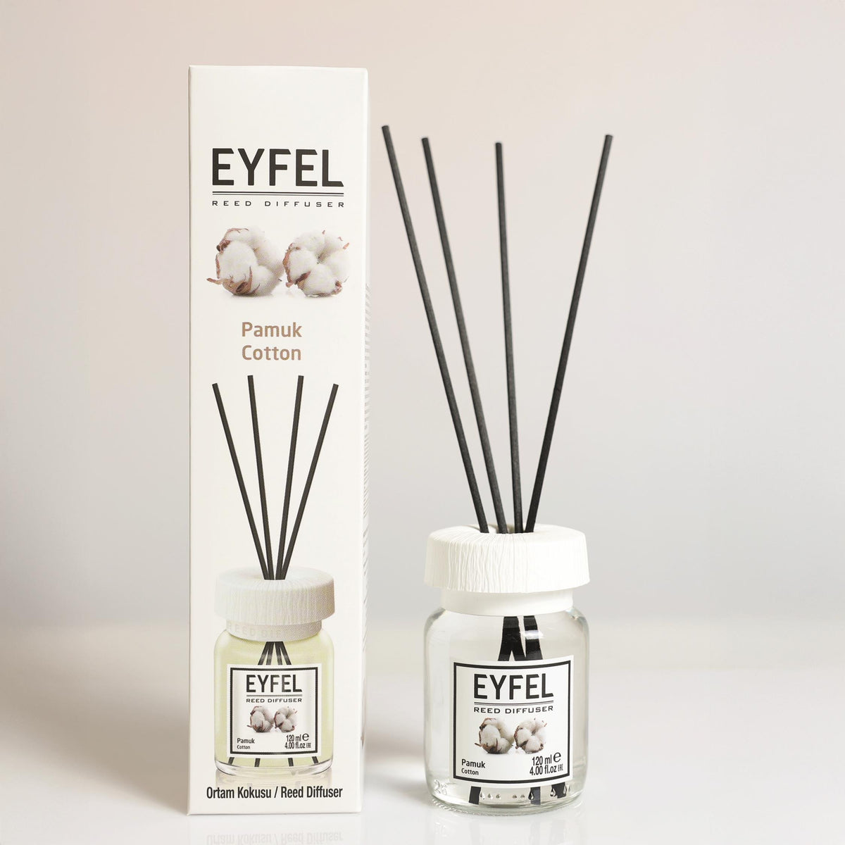 Eyfel Perfume Reed Diffuser – Cotton, 120 ml