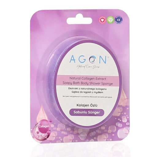 AGON 2-ühes dušisvamm loodusliku kollageenseebiga, 125 g