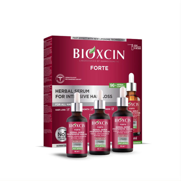 Bioxcin Forte intensiivse juuste väljalangemise vastane taimne seerum – 3 x 50 ml