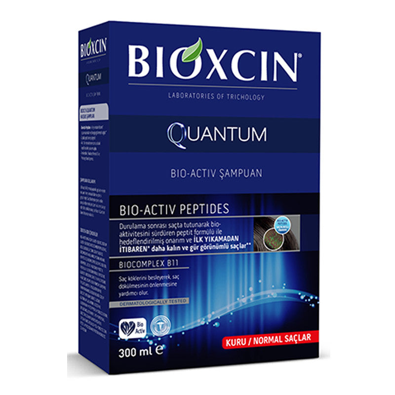 Bioxcin Quantum Шампунь против выпадения волос для сухих и нормальных волос, 300 мл