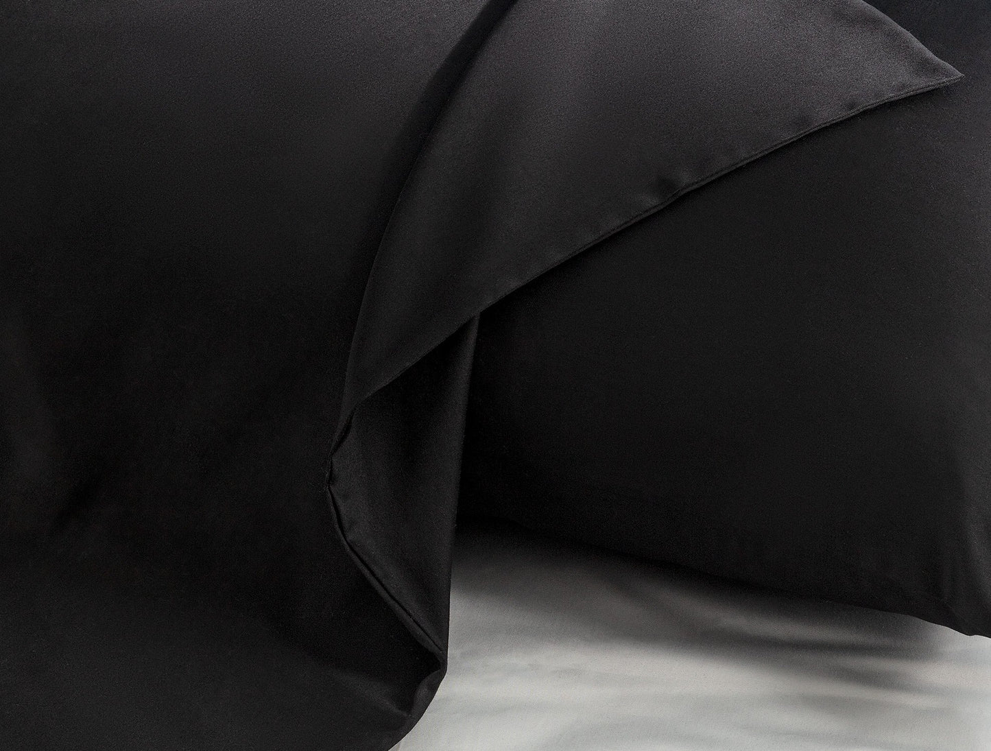 MADAME COCO Ciel 100% Cotton Satin Pillowcase Set of 2 – Black
